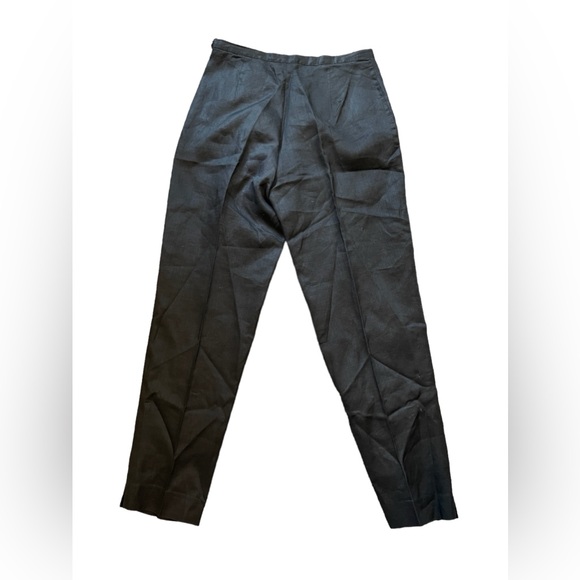 5 for 25 Silkland Black Ramie High Waist Cropped Pants with Embroidered Beads 8 - Picture 2 of 5